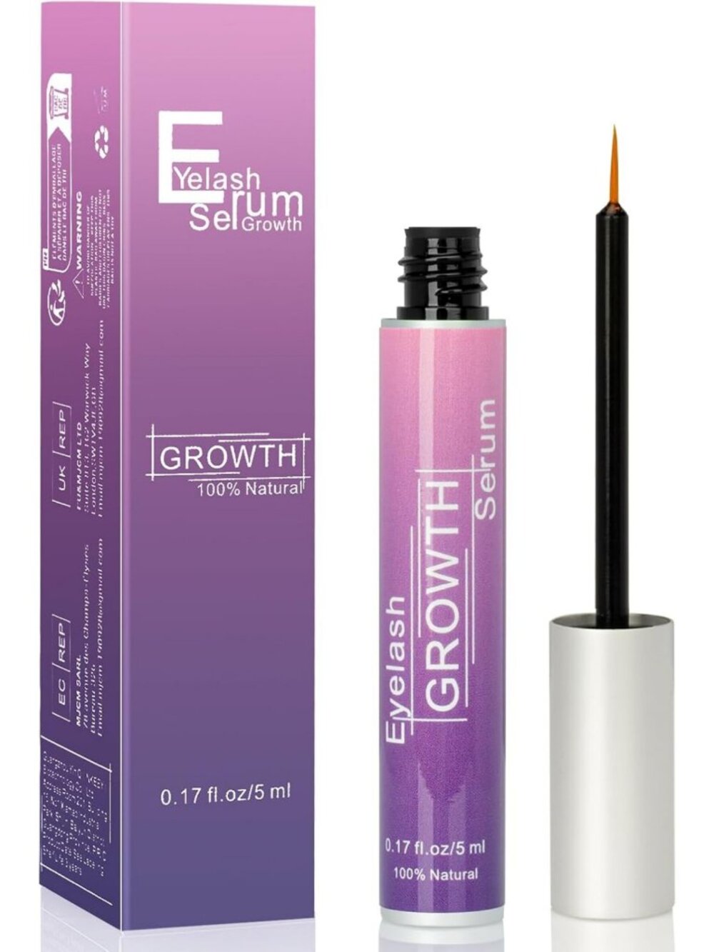 Premium Eyelash Growth Serum, Eyebrow Growth Serum, 18 Plant Extracts for